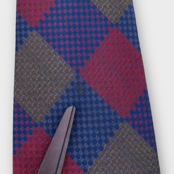 Coach Necktie Mens Argyle Checkered Colorful Italian Silk Made in USA 58 x 3 ¾" - Picture 12 of 13